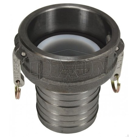 Dixon Type-C Coupling with Abrasion Resistant Insert, Coupler x Hose Shank with UHMW Insert, Malleable Iro 400-C-MIINSERT